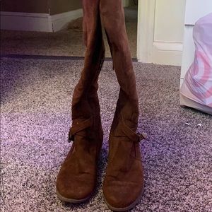 Over the knee suede boots